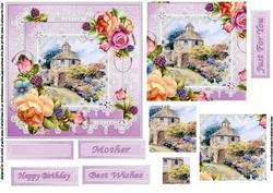 Dovecote Cottage and English Roses Pyramid