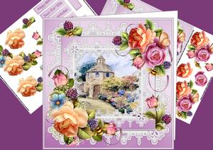 8x8 Dovecote Cottage with English Roses Mini Kit