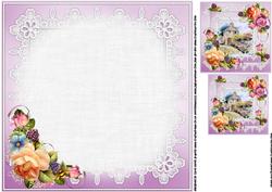 8x8 Dovecote Cottage with English Roses Insert Plate