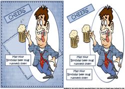 Joey and His Birthday Beer Quick Card