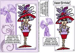 Stella is Fabulous in Her Red Hat Quick Card