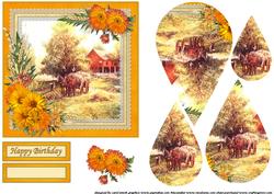Gathering in the Hay Scene Teardrop Pyramid