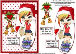 Teen Diva Dear Santa I'm Cute Quick Card
