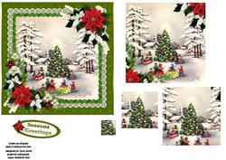 Traditional Vintage Christmas Pyramid Green