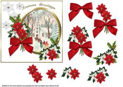 Lets Go to Church Vintage Christmas Decoupage
