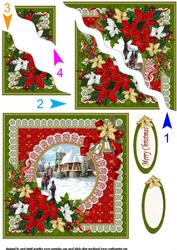 Red Green and Gold Vintage Christmas Side Stacker