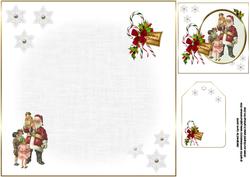 8x8 Vintage Santa with Children Insert Plate