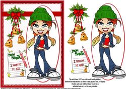Teen Diva Writes to Santa Quick Card