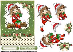 Girl with Kitten Christmas