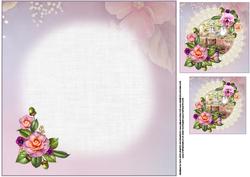 8x8 Rose Cottage with Camellias Insert Plate