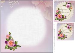 8x8 Happy Birthday with Camellias Insert Plate