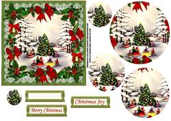 Vintage Christmas Around the Village Tree Pyramid