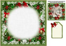 8x8 Vintage Christmas Walk to Church Insert Plate