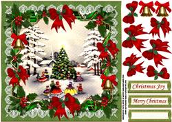 8x8 Vintage Christmas Around the Village Tree