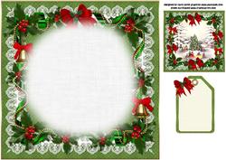 8x8 Vintage Christmas Around the Village Tree Insert Plate