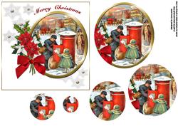 Vintage Christmas Postman Pyramid