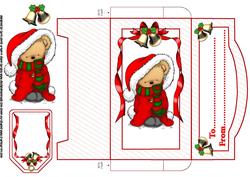 Snuggle Bear Christmas Money Wallet and Tag