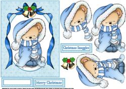 Christmas Snuggle Bear Blue