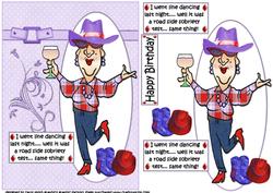 Edna Goes Line Dancing Quick Card