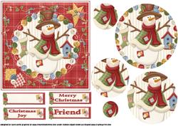Patchwork Christmas Snowman Pyramid