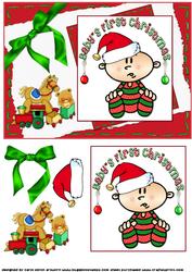 Yipee Baby's First Christmas Quick Card