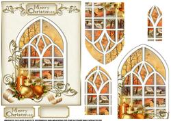 Deer by the River Through the Window Christmas Pyramid