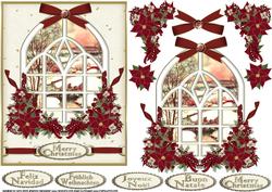 Christmas Snowy Scene Through the Window 5 Languages