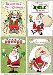 Four Santa Themed Christmas Toppers