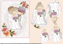 Sweet Bride and Groom Teardrop Pyramid
