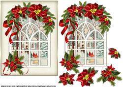 Vintage Christmas Church Through the Window