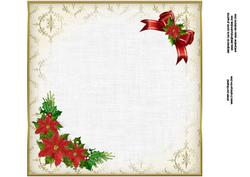 8x8 Vintage Christmas Scene Ivory Insert Plate