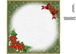 8x8 Vintage Christmas Scene Green Insert Plate