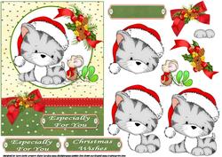 Christmas Kitty Kisses Green
