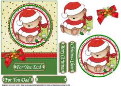 Christmas Teddy Cheers Quick Card