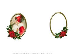 Vintage Christmas Framed Girl 5 Languages Insert
