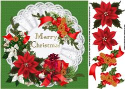 8x8 Christmas Flowers and Gift Green