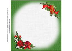8x8 Christmas Flowers and Gift Green Insert Plate