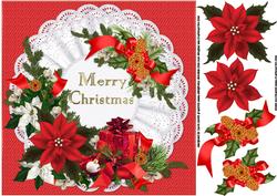 8x8 Christmas Flowers and Gift Red