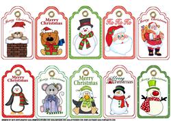 Set of Ten Children's Christmas Tags