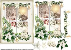 Vintage Christmas Through the Snowy Window