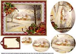 Framed Christmas Scene 5x7 Pyramid