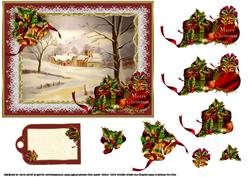 Framed Christmas Scene 5 X7
