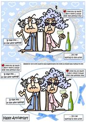 Stella and Gus Anniversary Wine Quick Card