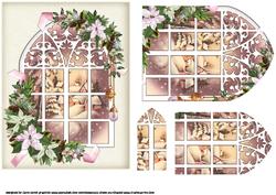 Pink Christmas Through the Window Pyramid