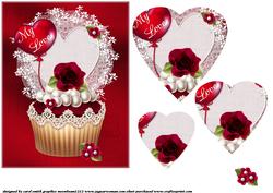My Love Cupcake Valentine Pyramid