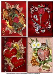 Selection of Four Steampunk Valentine Toppers