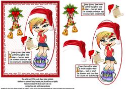 Teen Diva Naughty for Christmas Quick Card
