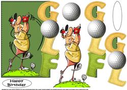 Cartoon Golfer Over the Edge