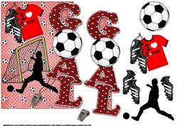 I Love Soccer Over the Edge Red