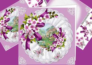 8x8 Flowers on Triple Frill Mat + Cottage Scene Mini Kit